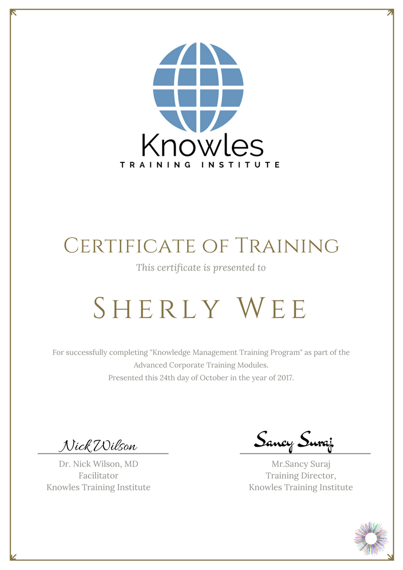 Certification For Knowledge Management