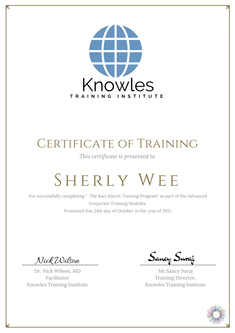 Certification For The Raci Matrix