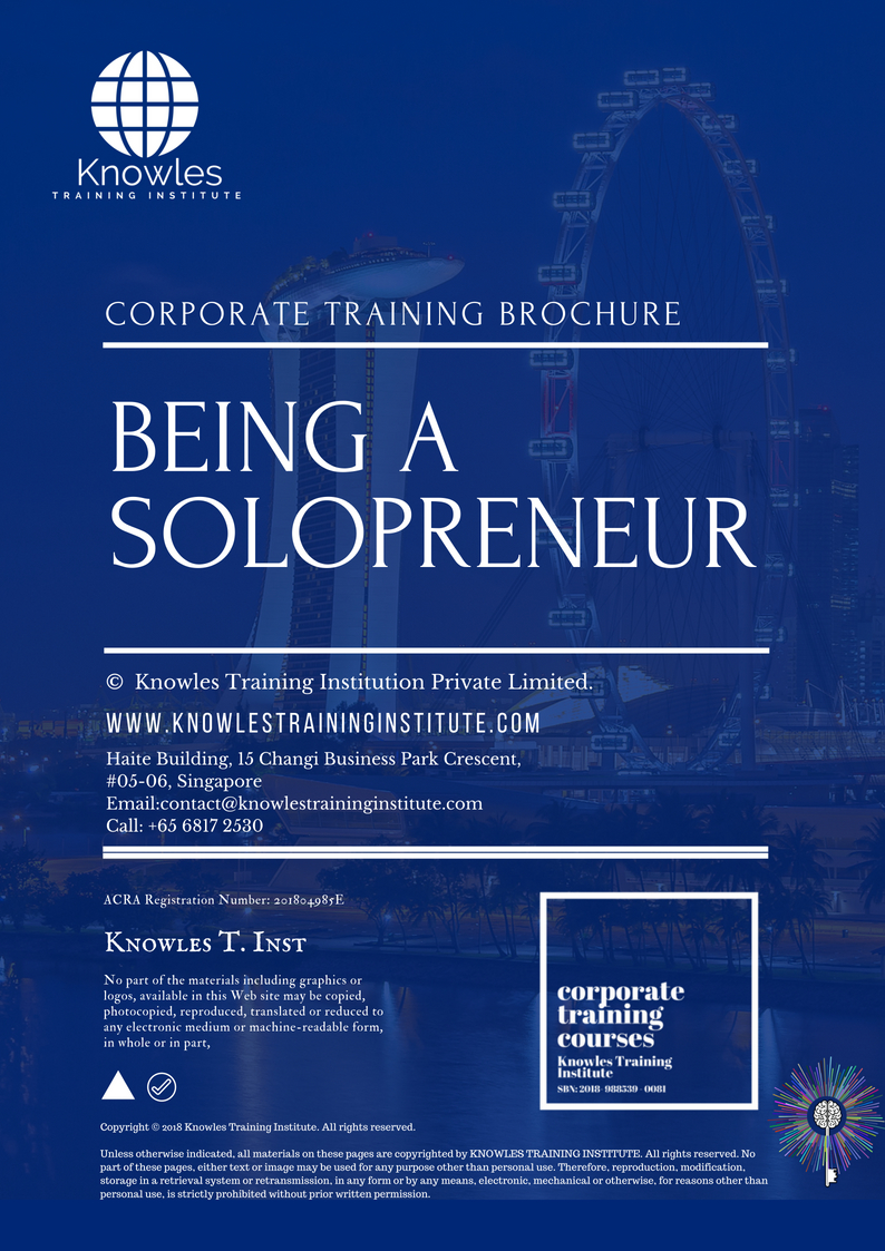 Course Brochure For Being A Solopreneur