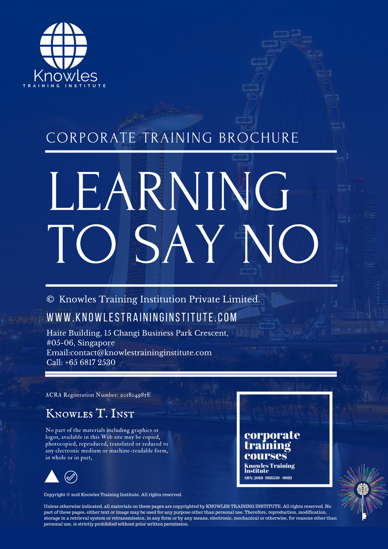 Course Brochure For Learning To Say No