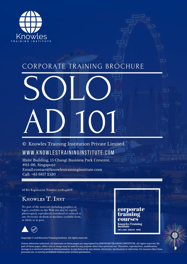 Course Brochure For Solo Ad 101