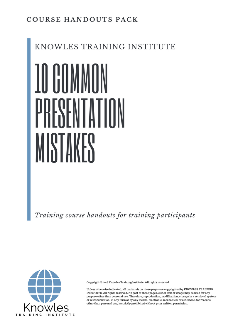 Course Handouts For 10 Common Presentation Mistakes