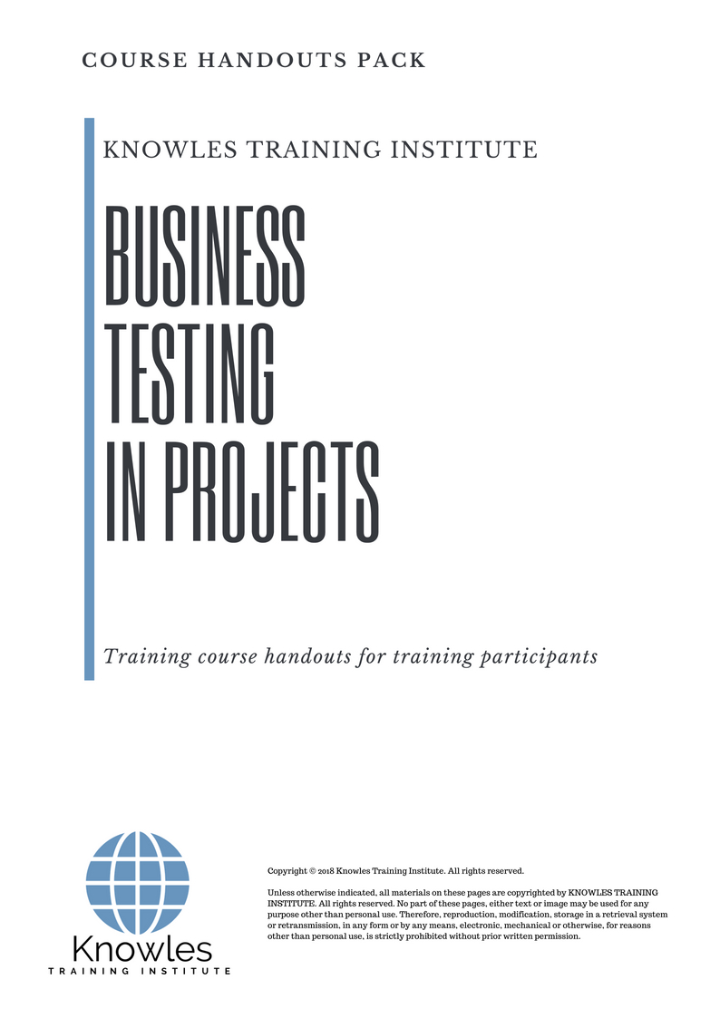 Course Handouts For Business Testing In Projects
