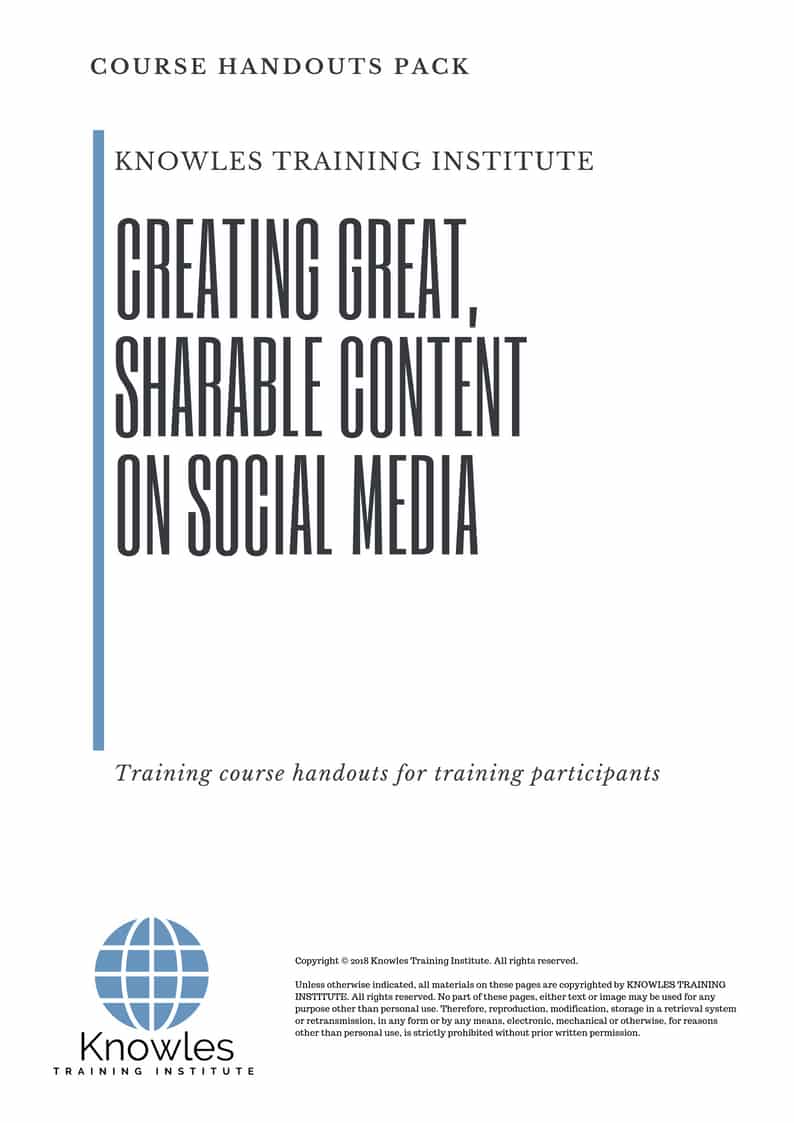 Course Handouts For Creating Great, Sharable Content On Social Media