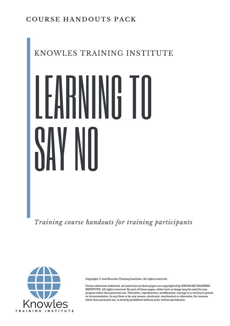 Course Handouts For Learning To Say No