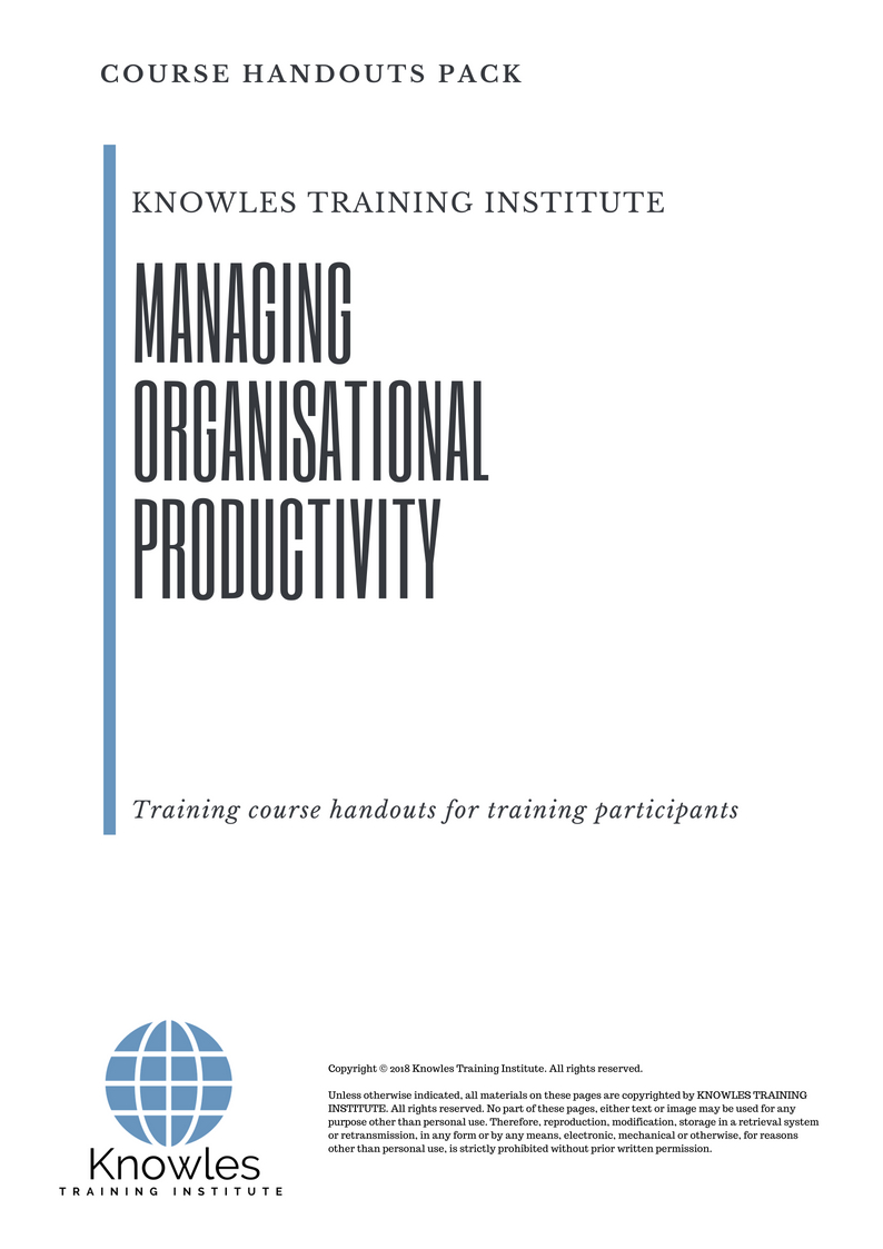 Course Handouts For Managing Organisational Productivity