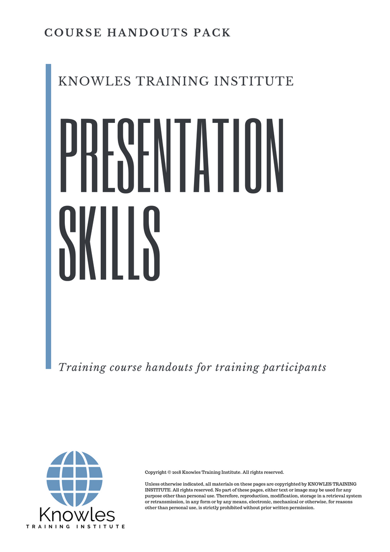 Course Handouts For Presentation Skills