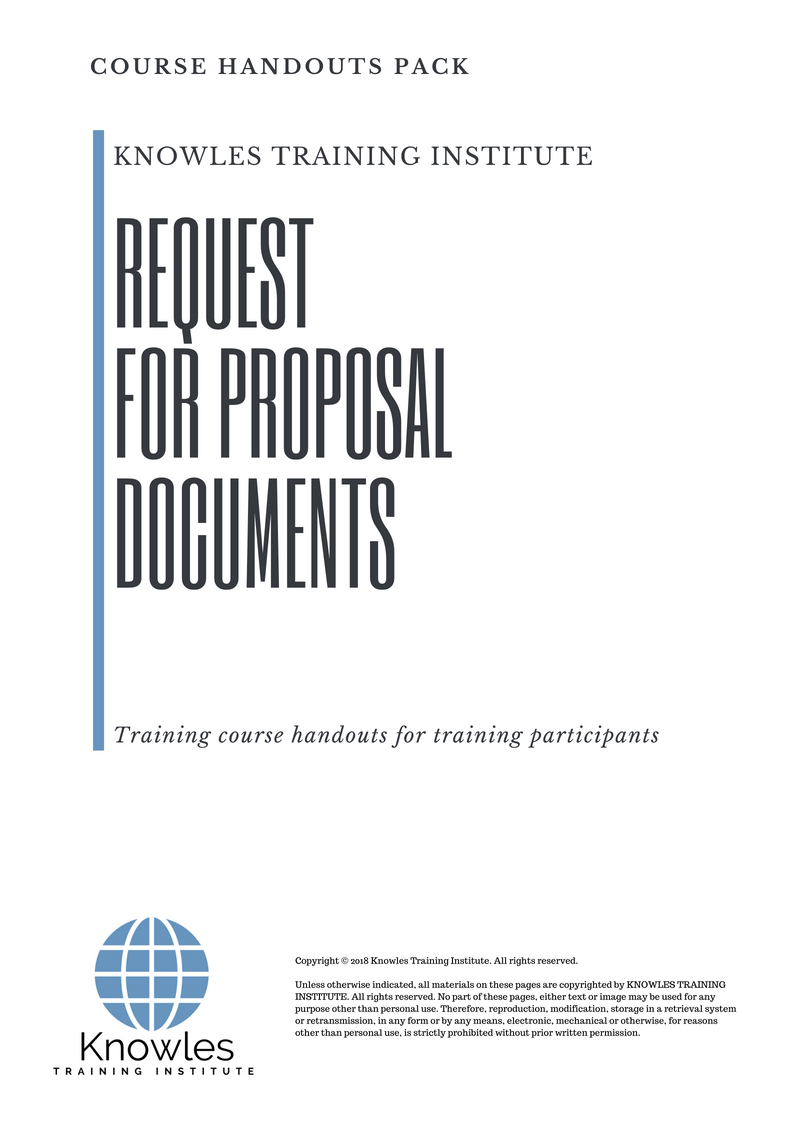 Course Handouts For Request For Proposal Documents