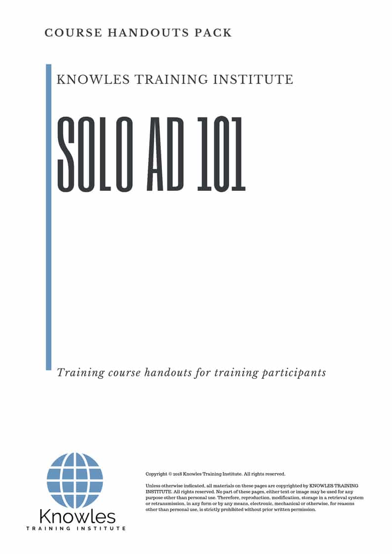 Course Handouts For Solo Ad 101
