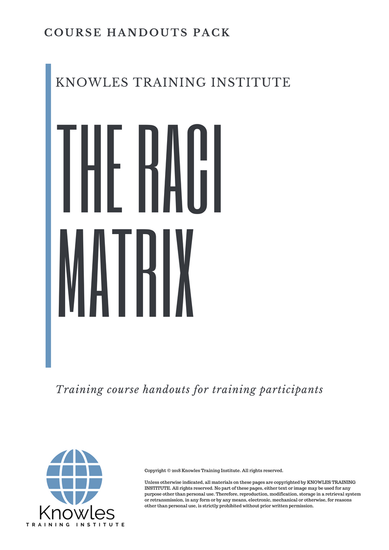 Course Handouts For The Raci Matrix