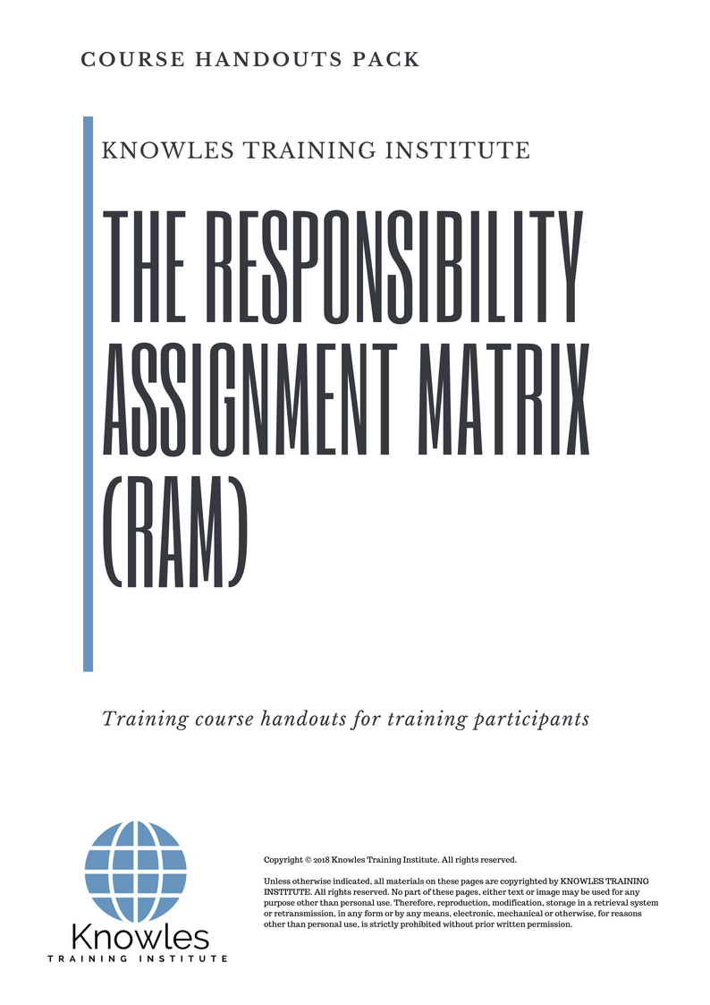 Course Handouts For The Responsibility Assignment Matrix (Ram)