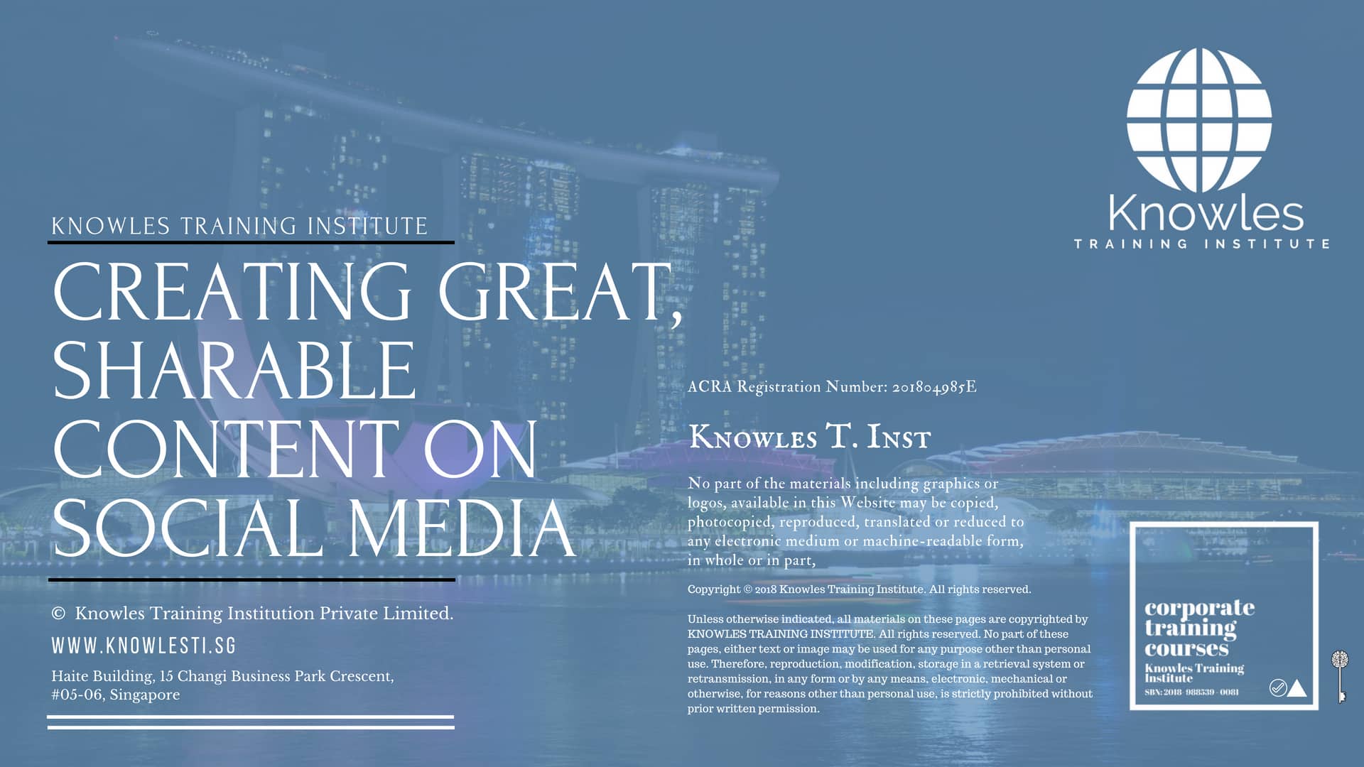 Creating Great, Sharable Content On Social Media Training Course in Singapore