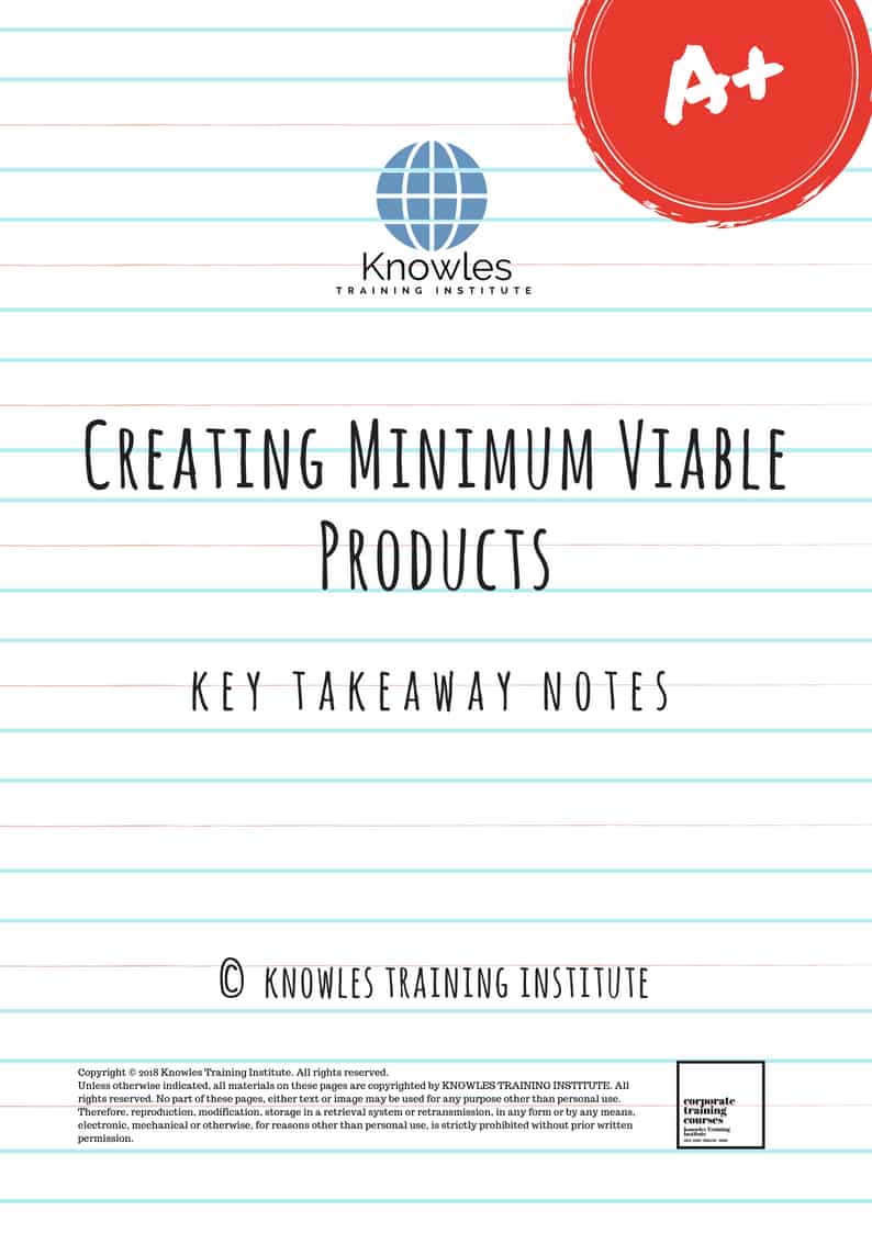 Creating Minimum Viable Products Key Takeaways Notes