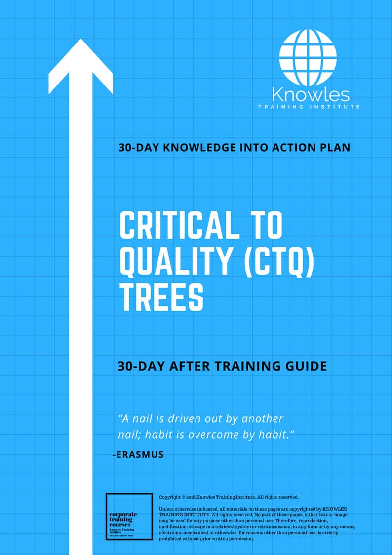 Critical To Quality (Ctq) Trees 30-Day Action Plan