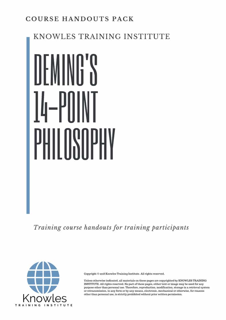 Deming’s 14-Point Philosophy Course Handouts