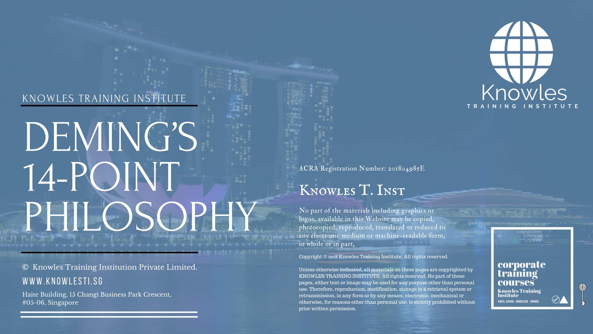 Deming’s 14-Point Philosophy Course in Singapore