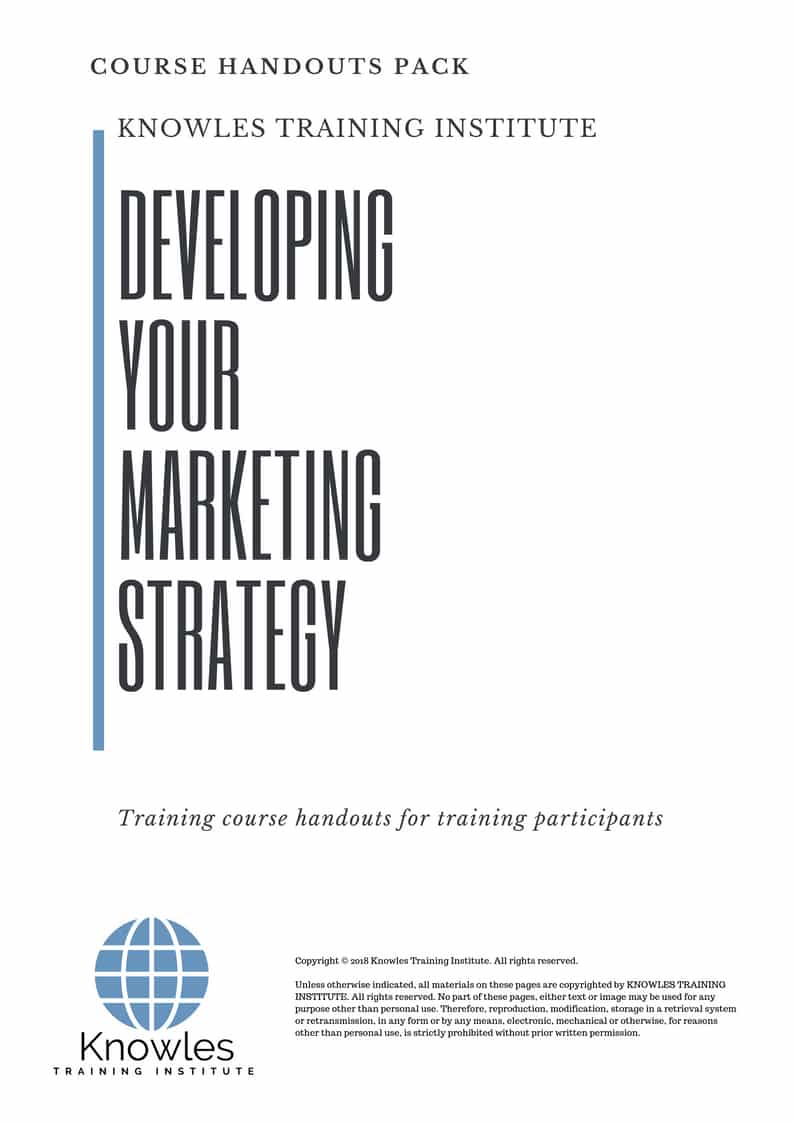 Developing Your Marketing Strategy Course Handouts