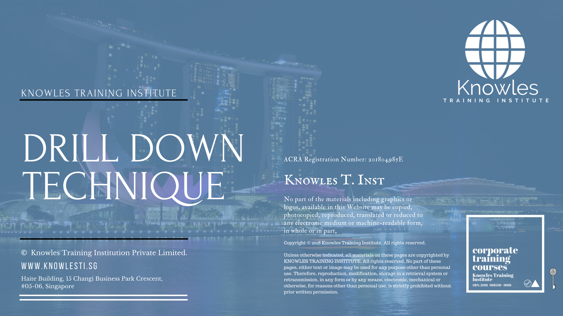 Drill Down Technique Training Course in Singapore