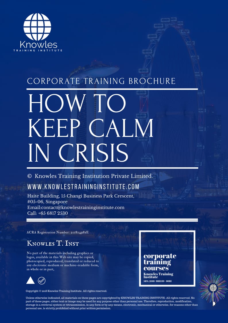 How to Keep Calm In A Crisis Course Brochure