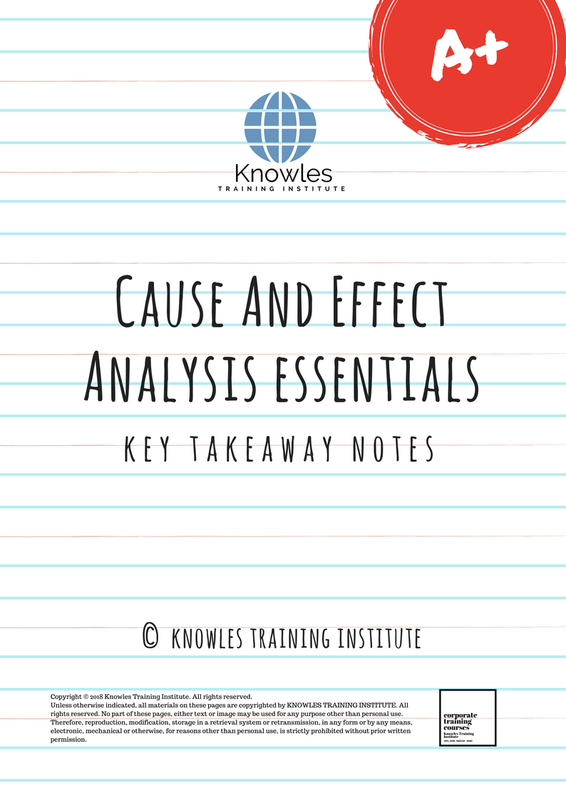 Key Takeaways Notes For Cause And Effect Analysis