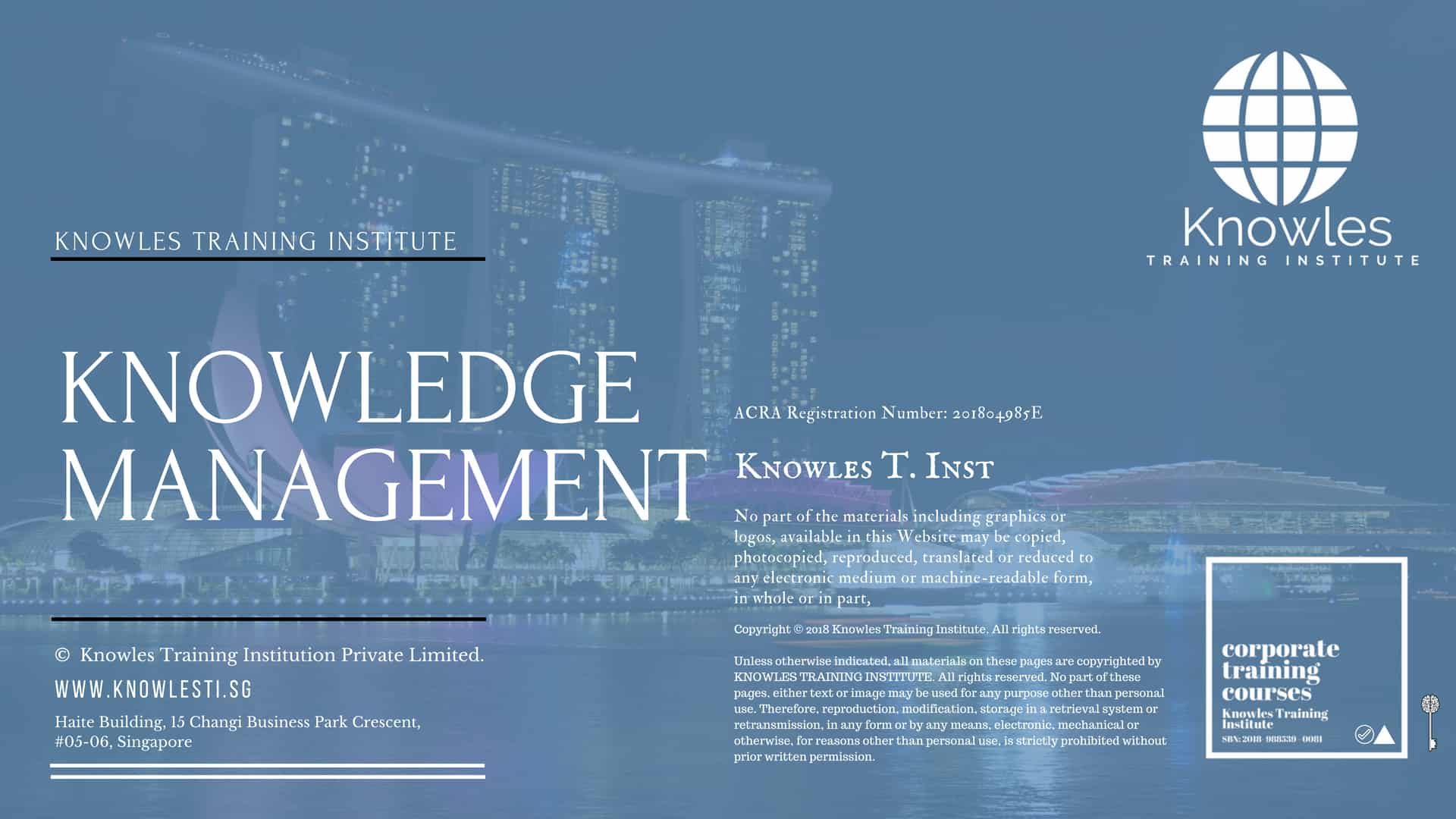 Knowledge Management Training Course in Singapore