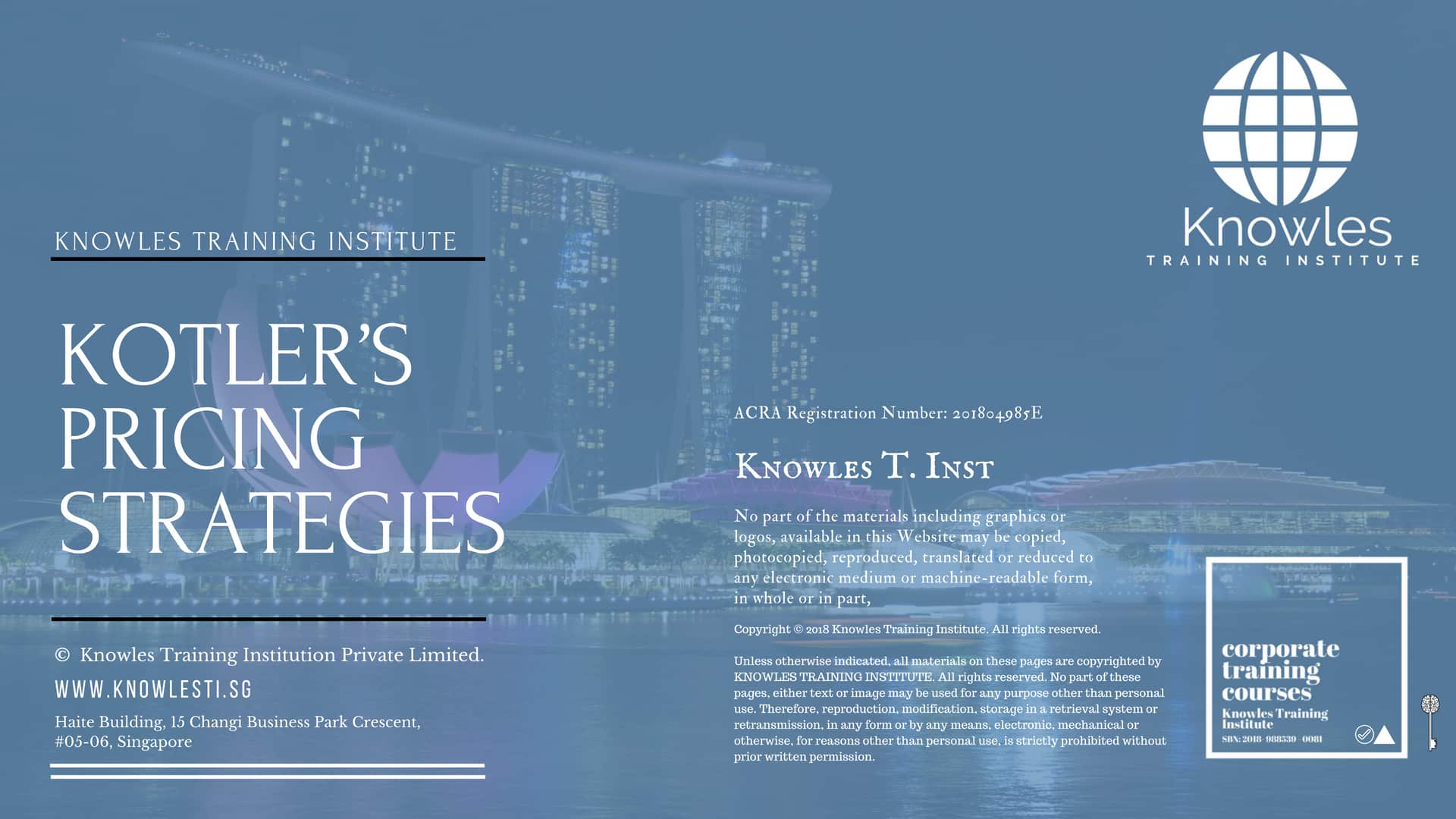 Kotler’s Pricing Strategies Course in Singapore