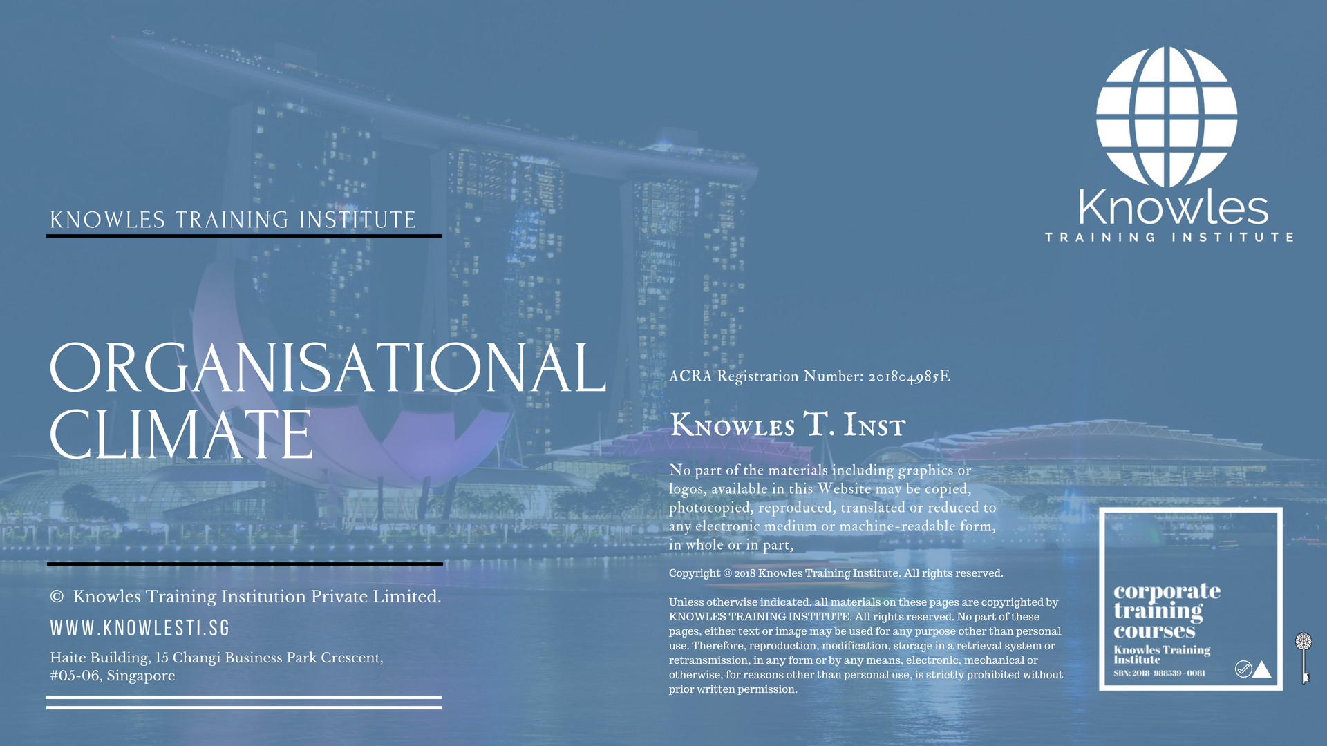 Organisational Climate Training Course in Singapore