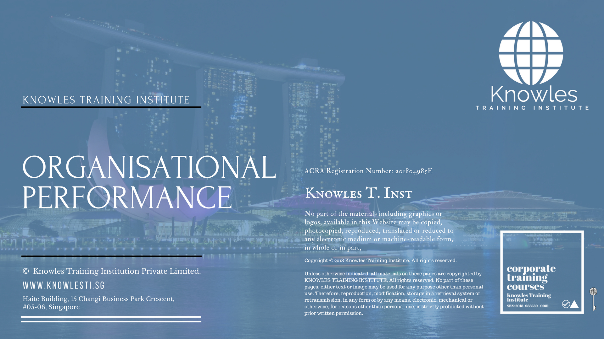Organisational Performance Training Course in Singapore
