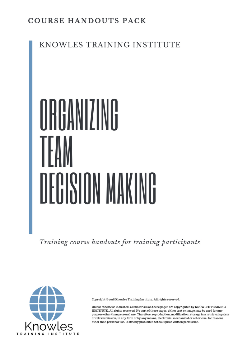 Organizing Team Decision Making Course Handouts