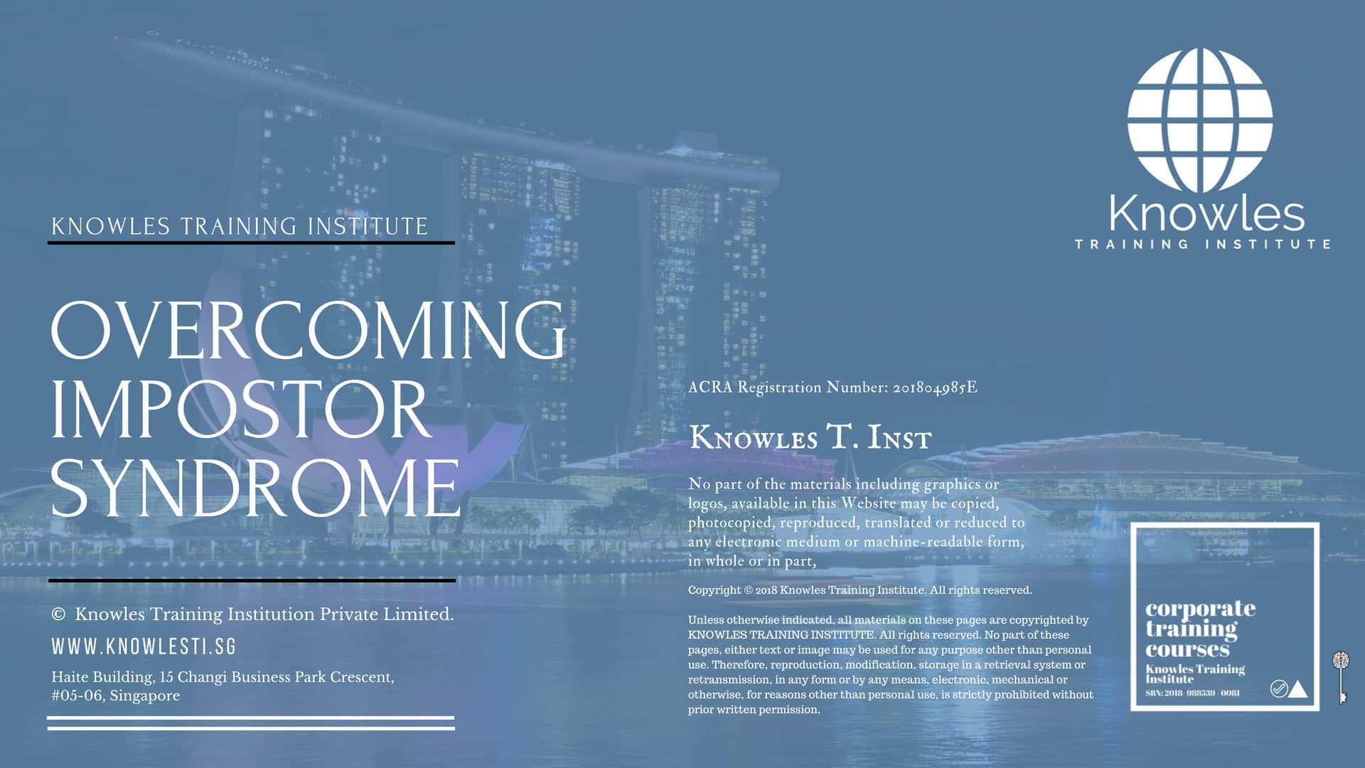 Overcoming Impostor Syndrome Course in Singapore