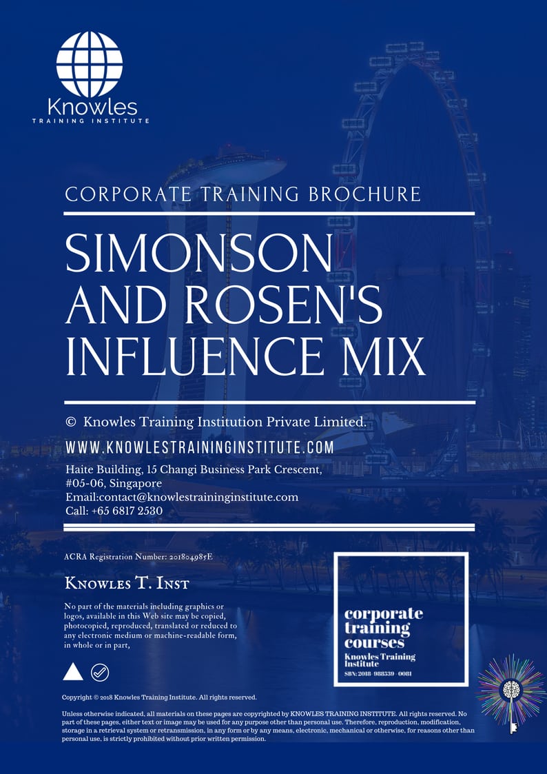 Simonson And Rosen’s Influence Mix Course Brochure