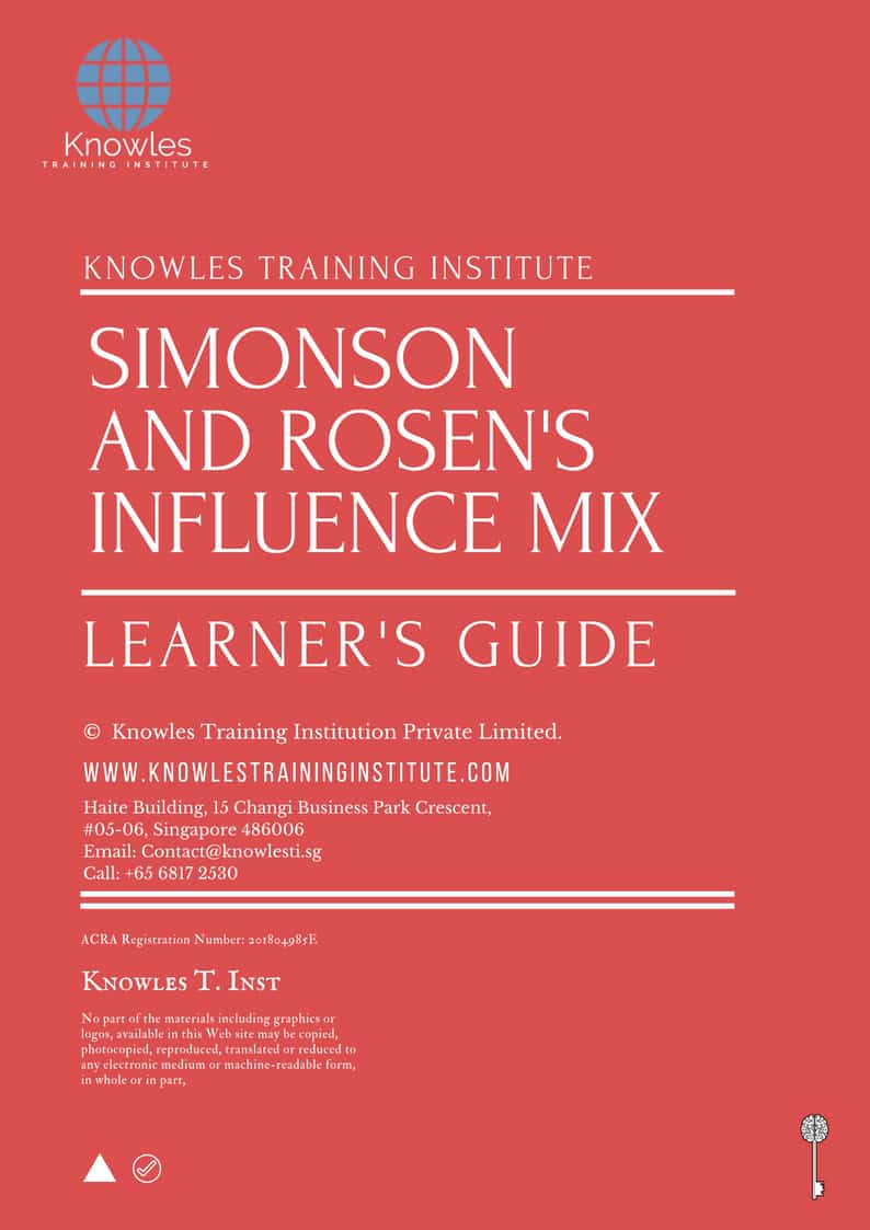 Simonson And Rosen’s Influence Mix Learner’s Guide