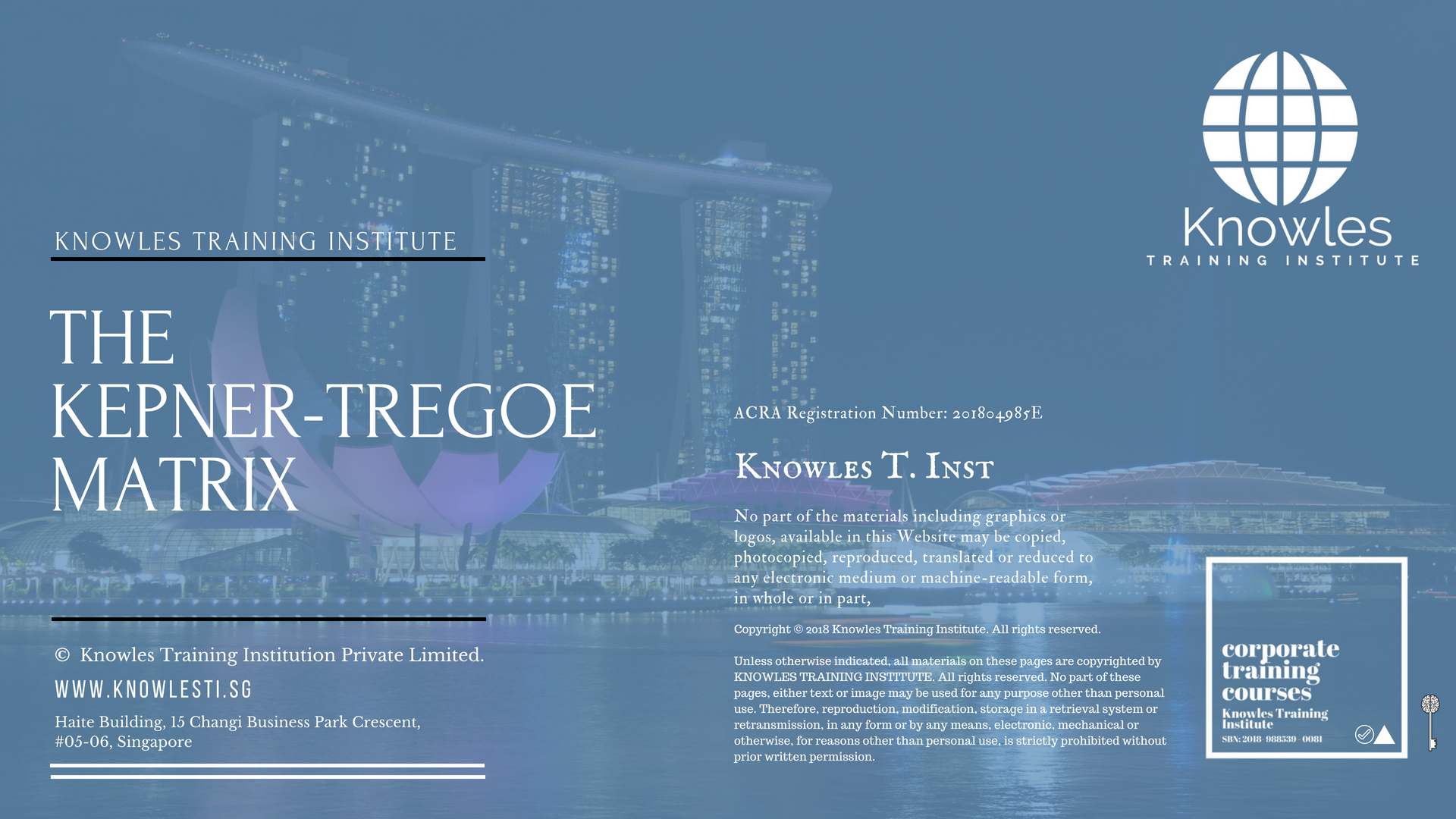 The Kepner-Tregoe Matrix Course in Singapore