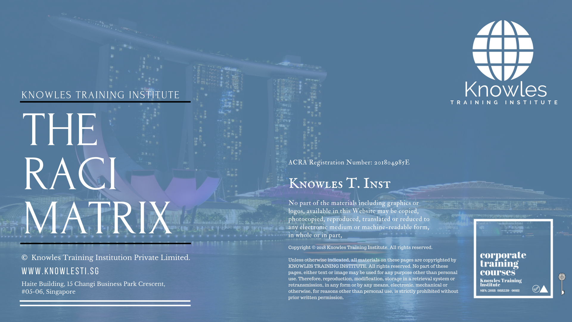 The Raci Matrix Training Course in Singapore