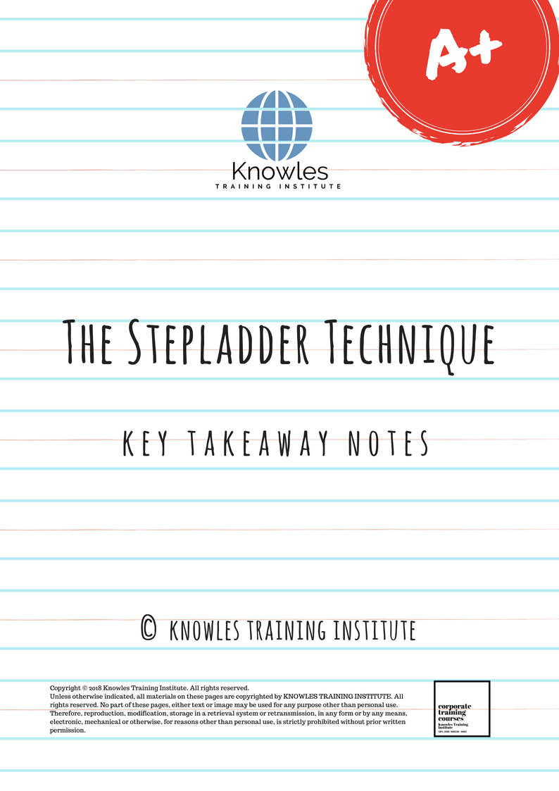 The Stepladder Technique Key Takeaways Notes