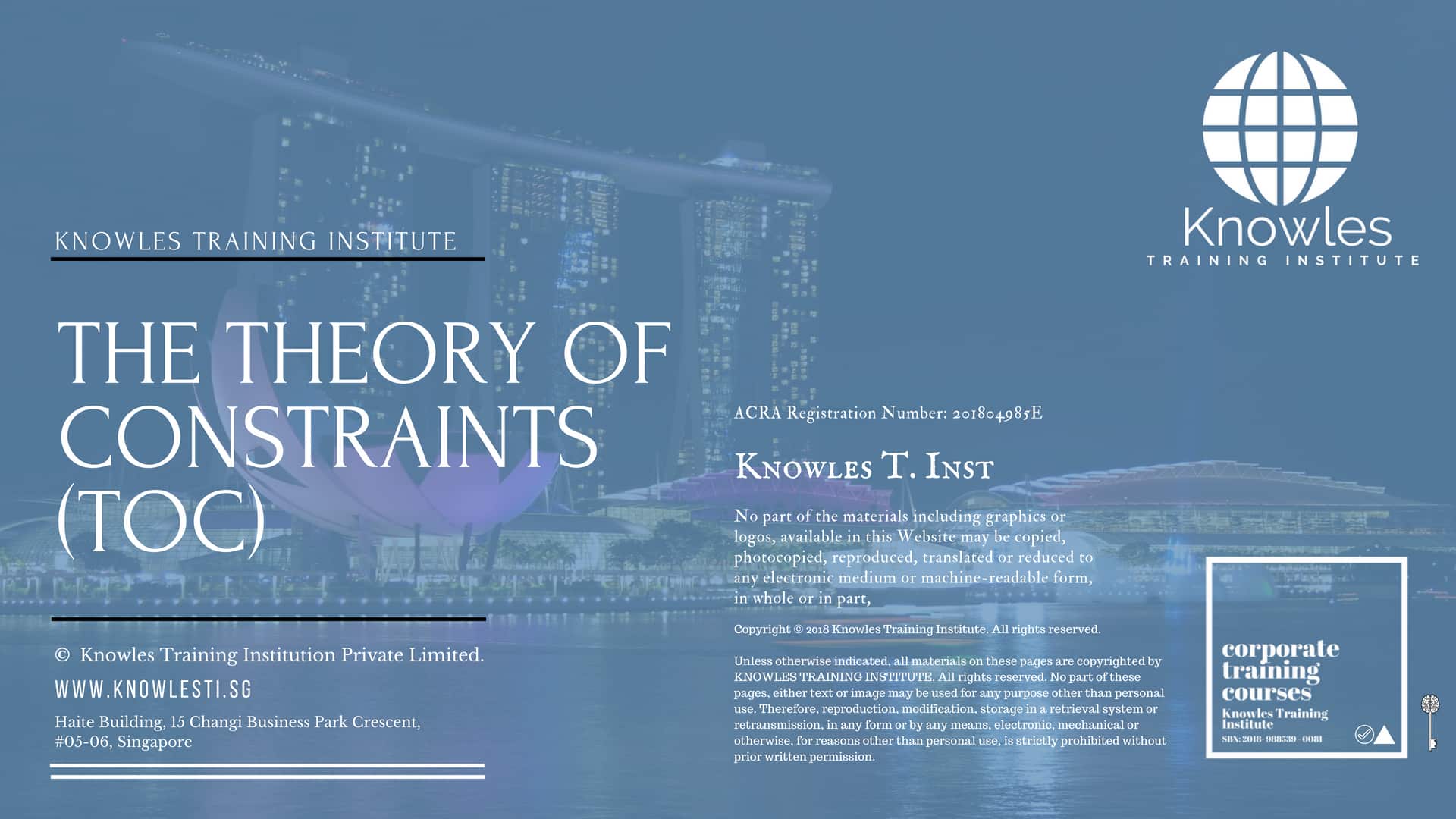 The Theory Of Constraints (Toc) Course in Singapore