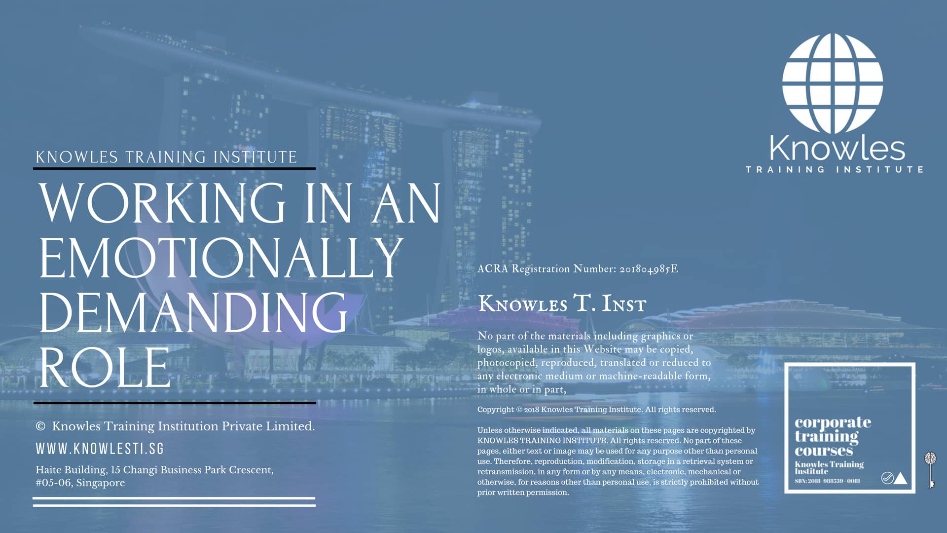 Working In An Emotionally Demanding Role Course in Singapore