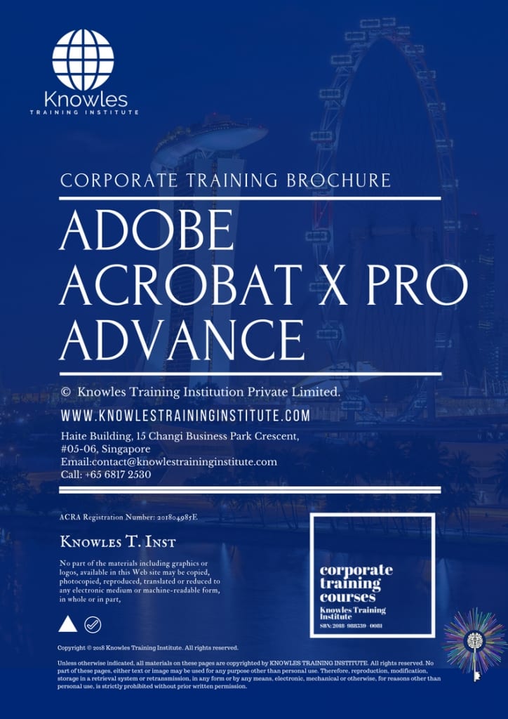 Adobe Acrobat X Pro Advance Training Course Brochure