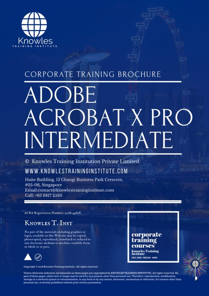 Adobe Acrobat X Pro Intermediate Training Course Brochure