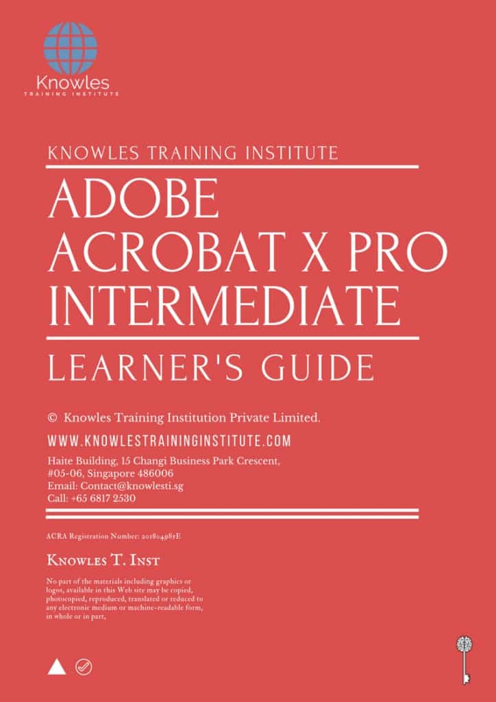 Adobe Acrobat X Pro Intermediate Training Course Learner’s Guide