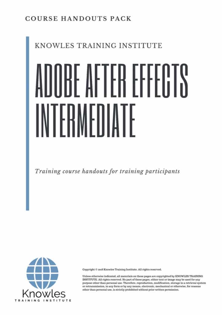 Adobe After Effects Intermediate Course Handouts