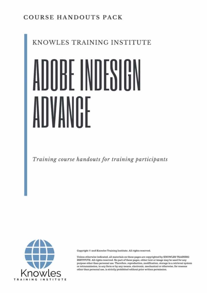 Adobe Indesign Advance Course Handouts