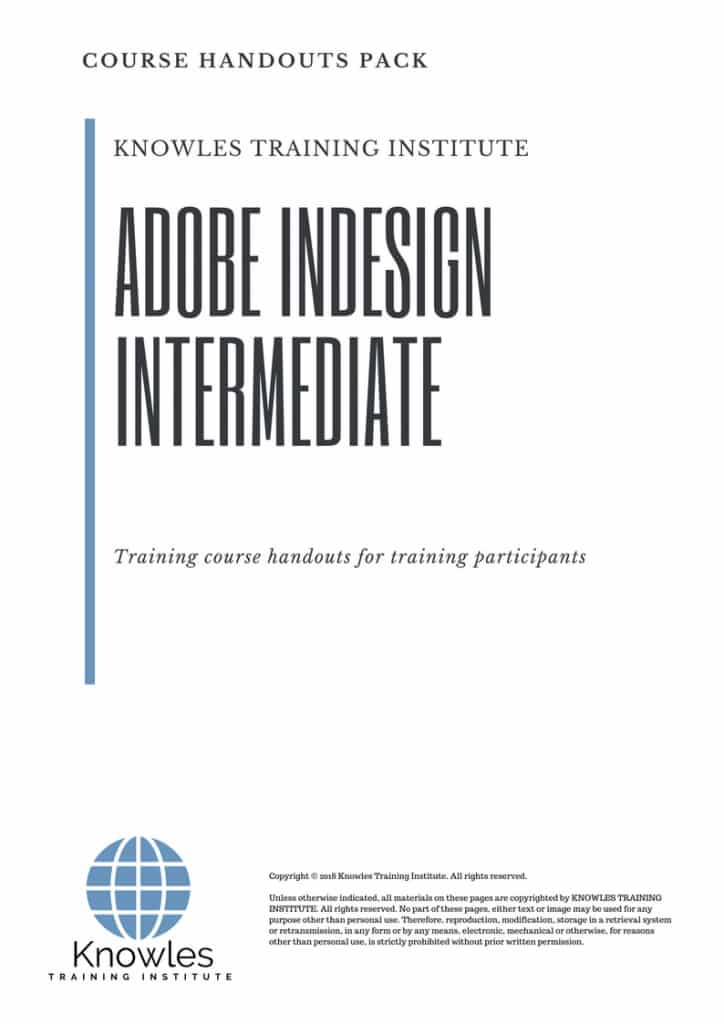 Adobe Indesign Intermediate Course Handouts