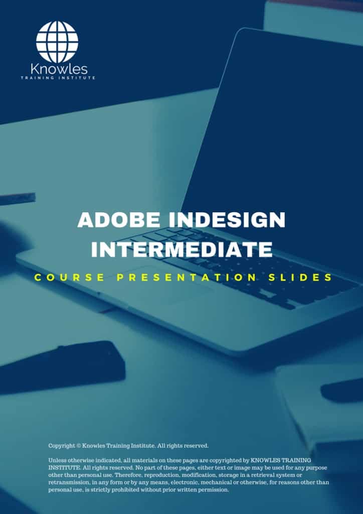 Adobe Indesign Intermediate Training Course Presentation Slides