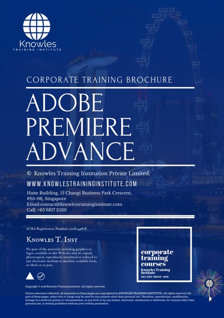 Adobe Premiere Advance Training Course Brochure