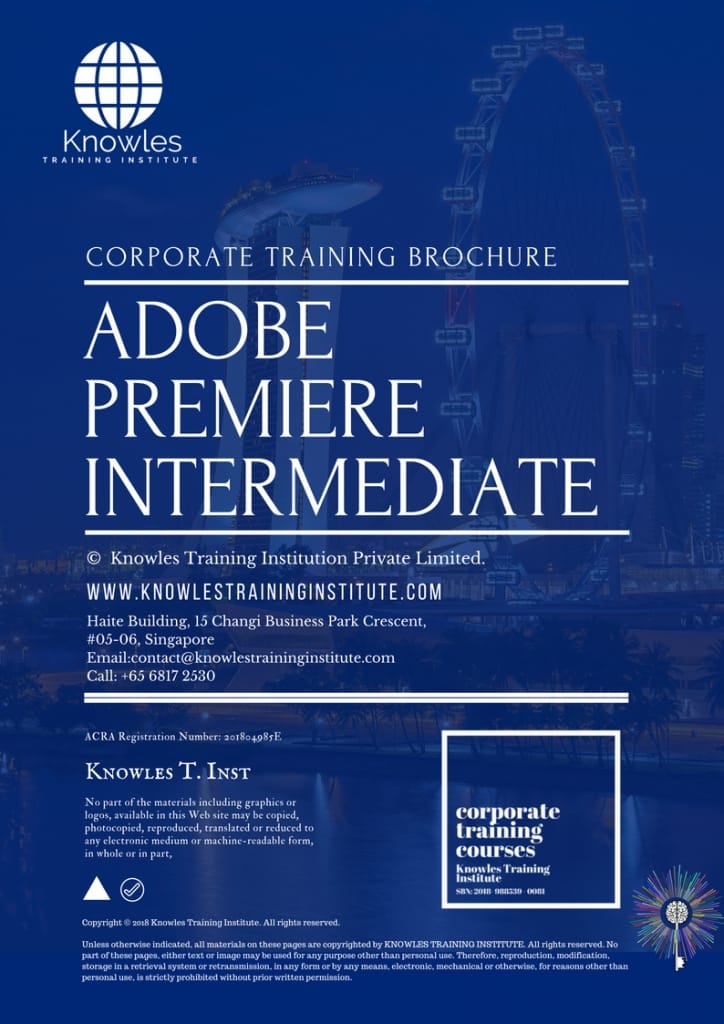 Adobe Premiere Intermediate Training Course Brochure