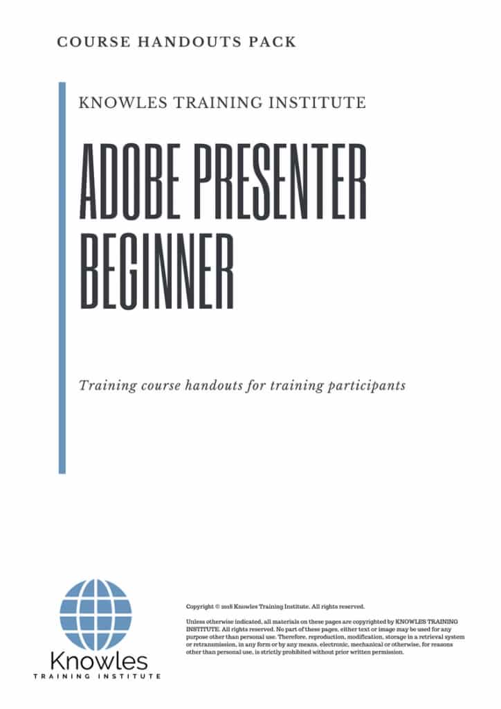 Adobe Presenter Beginner Course Handouts