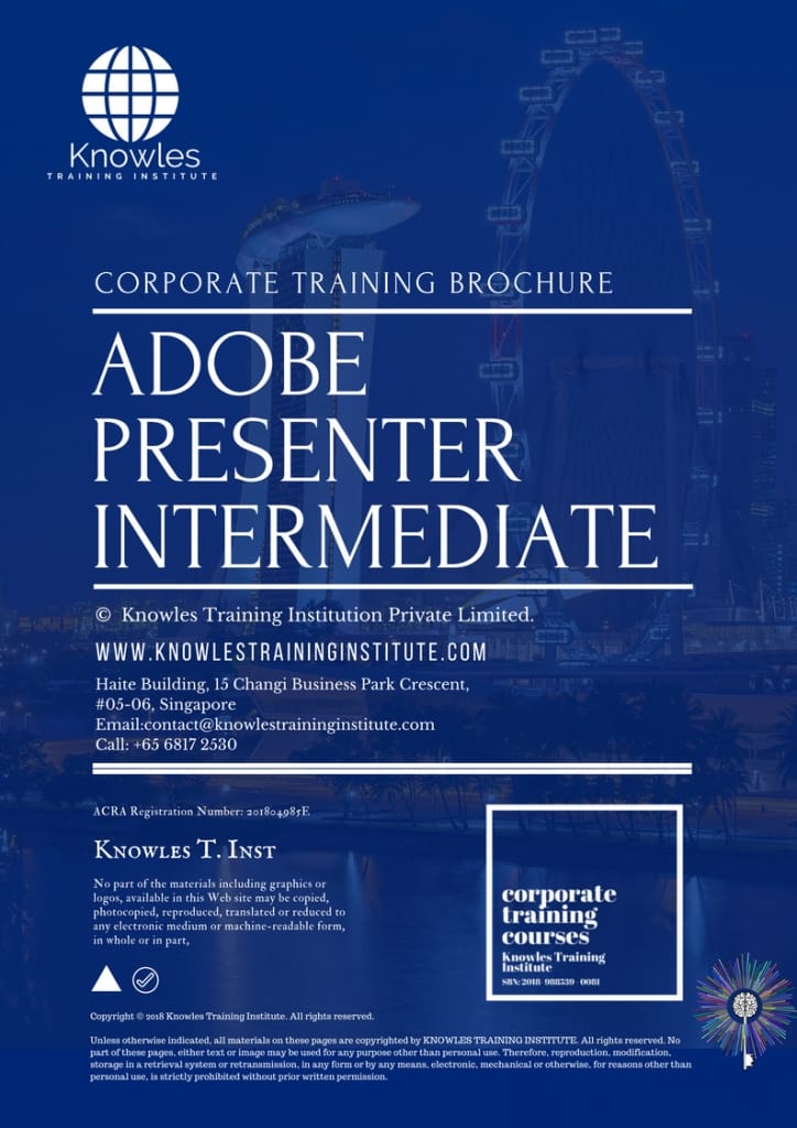 Adobe Presenter Intermediate Training Course Brochure