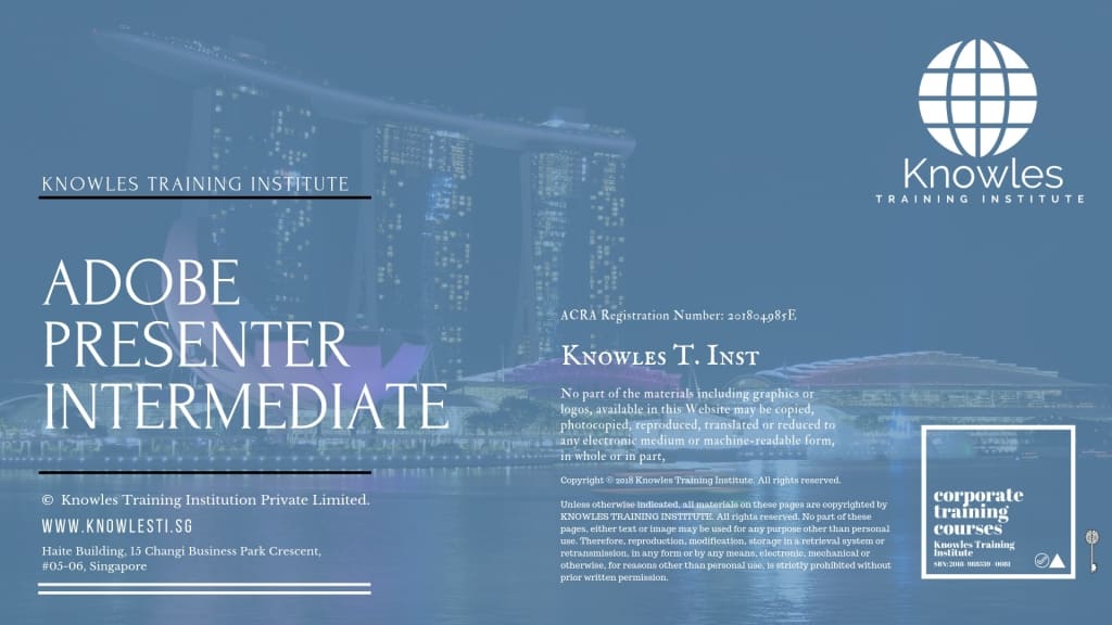 Adobe Presenter Intermediate Training Course in Singapore