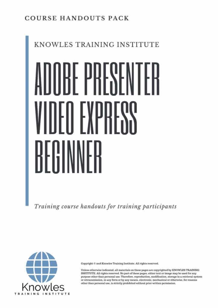 Adobe Presenter Video Express Beginner Course Handouts